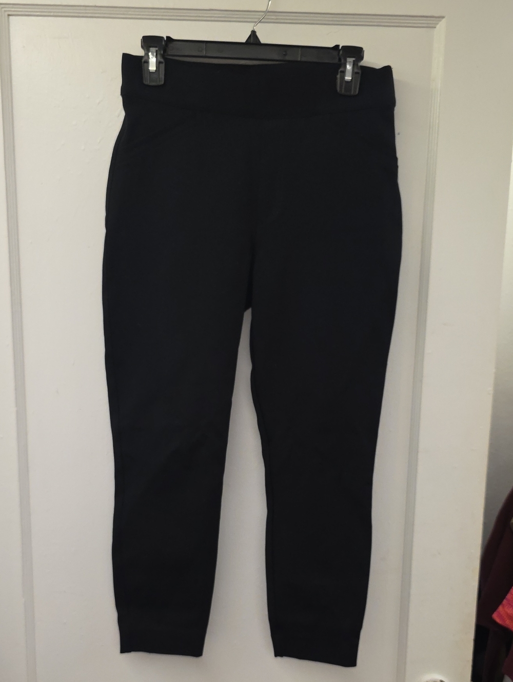 SPANX Perfect Ponte Ankle Skinny Pants Black Petite Medium Pull-On Stretch